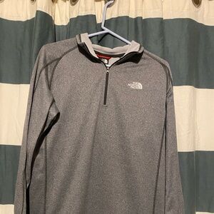 North Face Heather Gray quarter-Zip Jacket